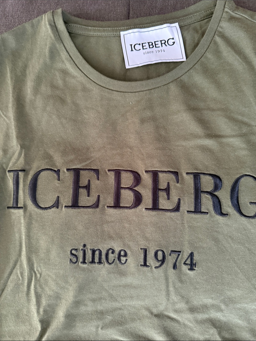 Iceberg Olive Green Embroidered Logo Tee